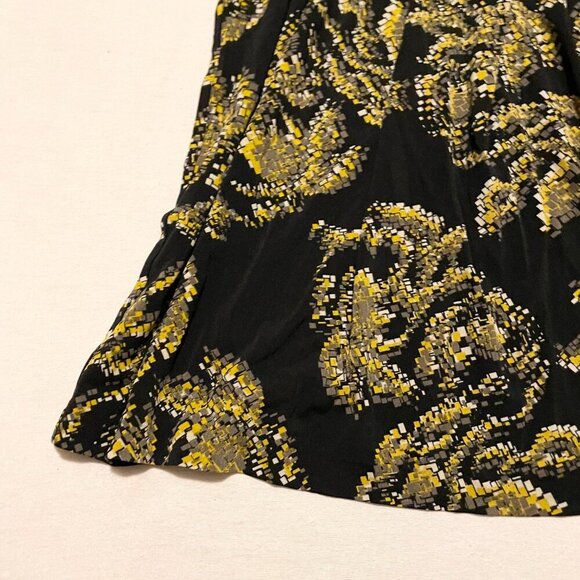 Elle Black Gold Floral Dress Womens Size XS Stretchy Party Dress - Picture 9 of 16